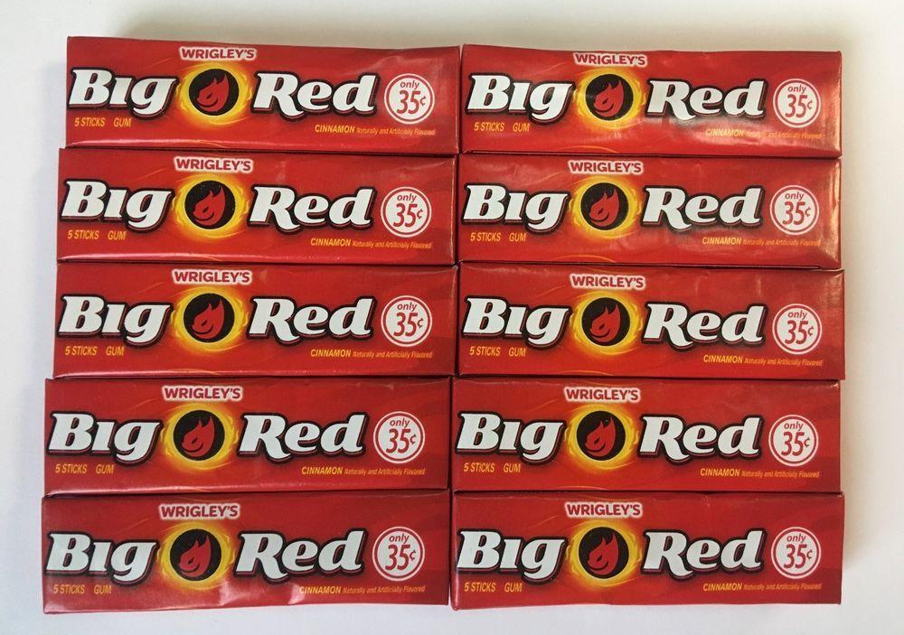 Big Red C Logo - BIG RED Chewing Gum Cinnamon Wrigleys 10x5 stick Packs American Gum