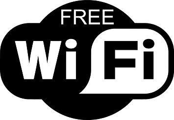 Black and White Internet Logo - LARGE Free WIFI SIGN Sticker Decal for Internet Cafe Bar Club Office ...
