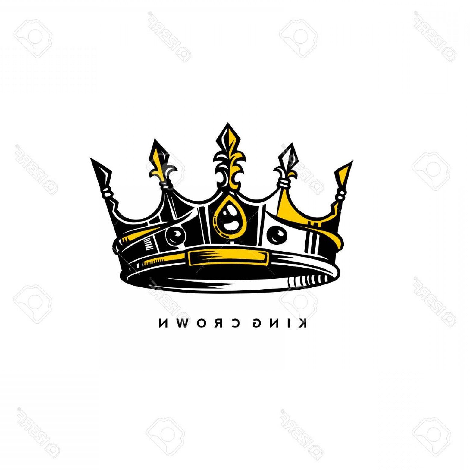 Gold King Crown Logo - Photostock Vector Silver And Gold King Crown Logo On White ...