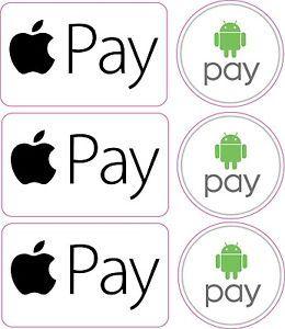 Android Pay Logo - CREDIT CARD LOGO STICKER DECALS x3 APPLE PAY, ANDROID PAY | eBay