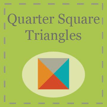 Triangles and Green Square Logo - Quarter Square Triangles | Triangles on a Roll
