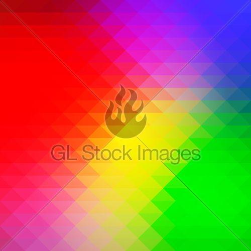 Triangles and Green Square Logo - Green Blue Orange Red Rows Of Triangles Background, Square · GL