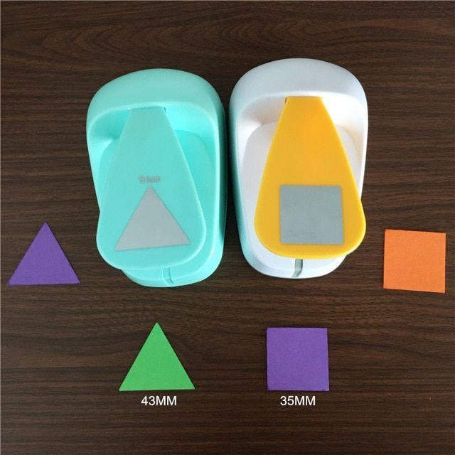 Triangles and Green Square Logo - 2 inch Triangle and Square Shaped hole punch set Puncher Crafts ...