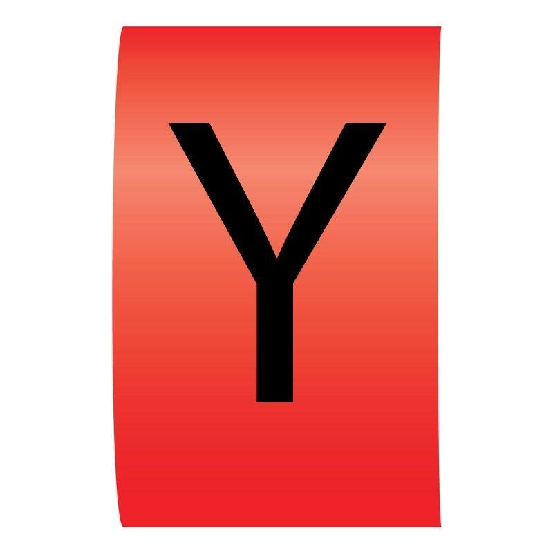 Black K and Y Logo - Black on Red K-Type Cable Markers - Letter Y - Cablecraft