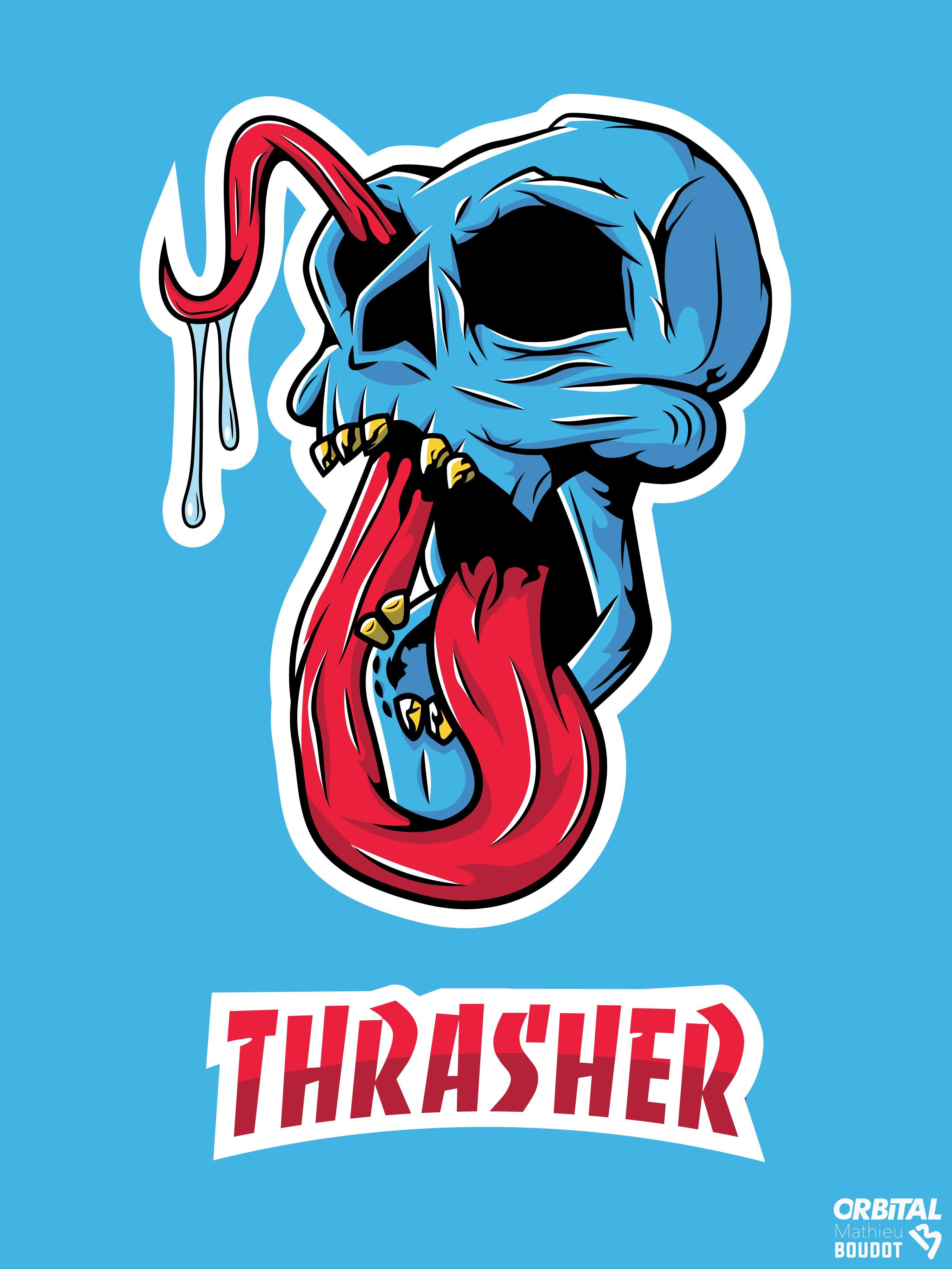 Skeleton Thrasher Logo - Pin oleh Frisdasaputra di hypegram di 2019. Thrasher, Skull, dan