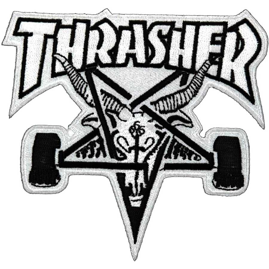 Thrasher Skate Goat Logo - Thrasher Skategoat Patch 3.75' x 3.875' White