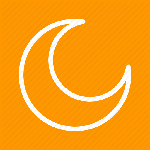Orange Half Circle Logo - Circle, half moon, midnight, moon, moonlight, semi circle, star icon