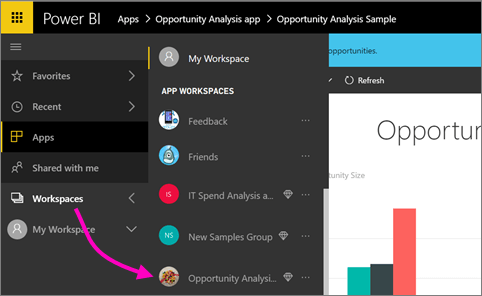 Bi Microsoft Power Apps Logo - Publish apps with dashboards and reports in Power BI - Power BI ...