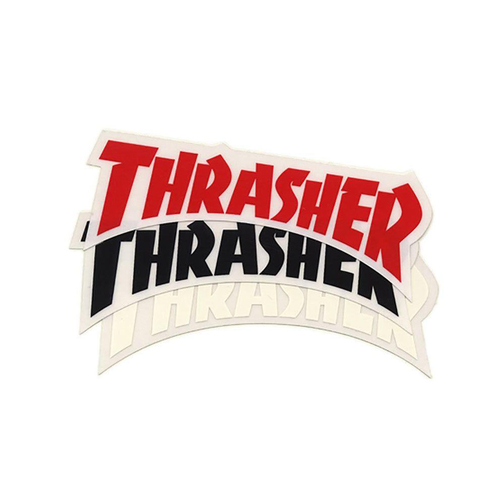 Skeleton Thrasher Logo - Thrasher Logo Die Cut Sticker Red 2.125' x 5.75'