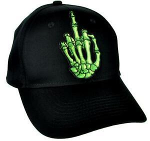 Skeleton Thrasher Logo - Skeleton Hand Middle Finger Hat Baseball Cap Skater Thrasher