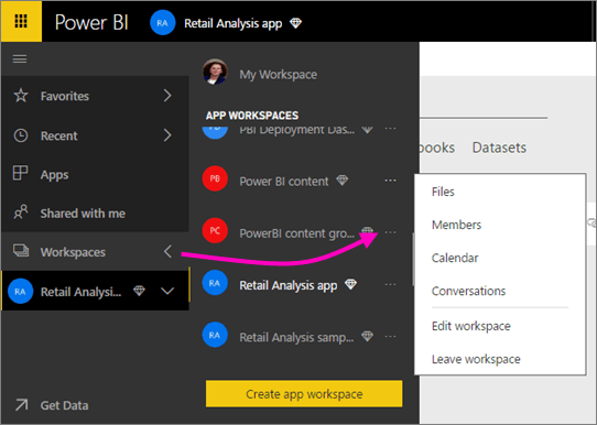 Bi Microsoft Power Apps Logo - Manage your app workspace in Power BI and Office 365 BI