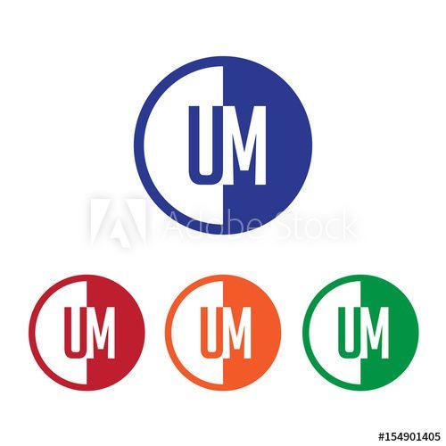 Orange Half Blue Half Circle Logo - UM initial circle half logo blue,red,orange and green color - Buy ...