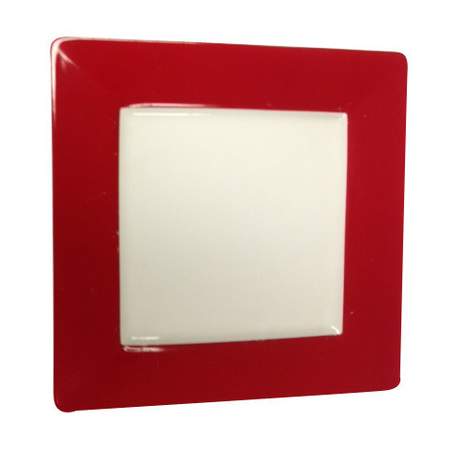 Red Square with White Rectangle Logo - Red Plate White Center Rentals