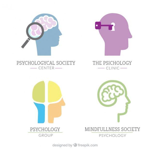 Psychology Logo - Psychology logos with human brain Vector