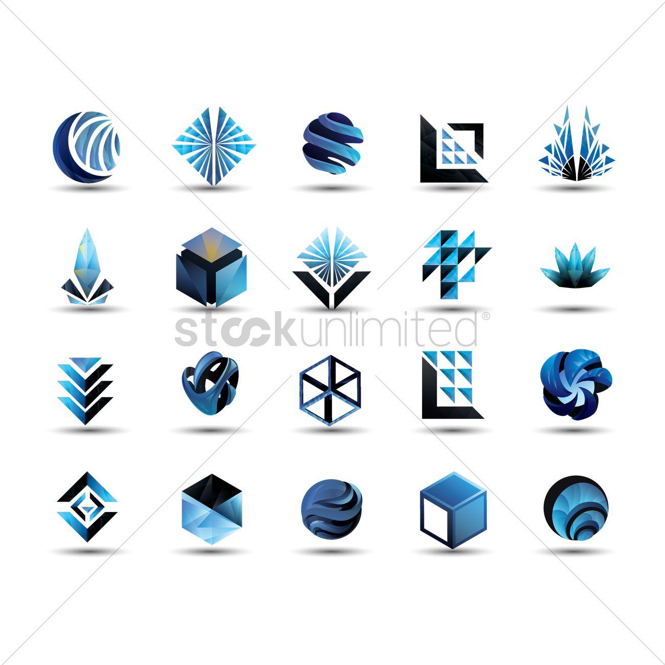 Abstract Logo - Set of abstract logos Vector Image - 1610807 | StockUnlimited
