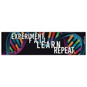 Fail X Logo - Experiment Fail Learn Repeat Bumper Sticker 11 x 3