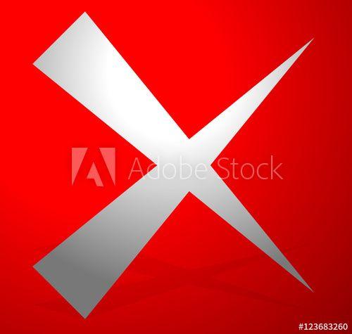 Fail X Logo - X letter, x shape. Cross with red colors as delete, remove, fail ...