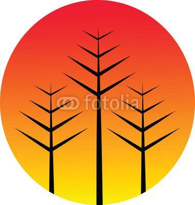 Round Orange Tree Logo - Orange and Yellow Abstract Simple Round Tree Logo Symbol. Buy