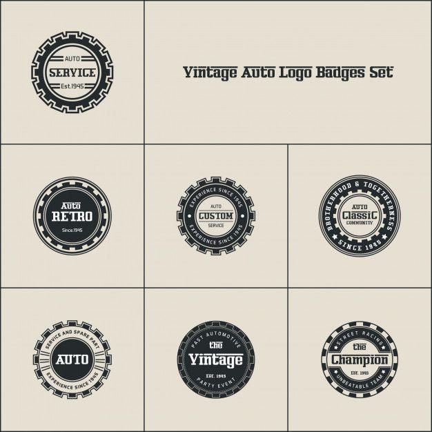 Vintage Auto Logo - Vintages auto logo badges set Vector | Premium Download