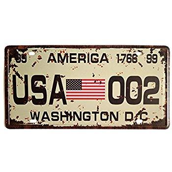 Vintage Auto Logo - ERLOOD American Flag Logo Retro Vintage Auto License