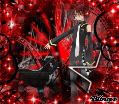 Anime Red Wolf Logo - Anime Boy & Wolf}~*RED*BLACK* Picture #121515929 | Blingee.com