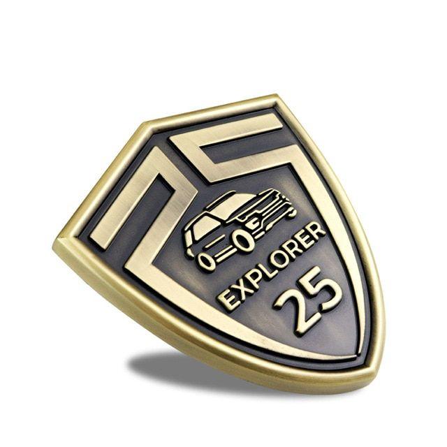 Vintage Auto Logo - Vintage Explorer 25th Anniversary 3D Thick Shield Metal Auto Logo