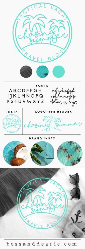 Tropical Surf Logo - Minimalist logo and branding design by bossanddearie.com summer surf ...