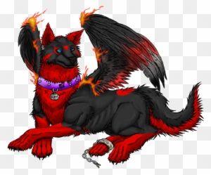 Anime Red Wolf Logo - Anime Wolf With Wings Clipart - Black And Red Winged Wolf - Free ...