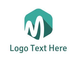 Blue Shield Yellow Hexagon M Logo - Hexagonal Logo Designs. Make An Hexagonal Logo