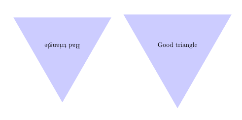 Upside Down Triangle Logo - Tikz Pgf Down Triangle As Node Shape Stack