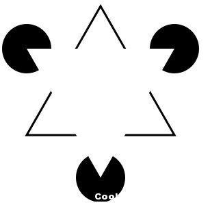 Upside Down Triangle Logo - Kanizsa Triangle. You can see a white upside down triangle on top of ...