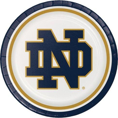 University of Notre Dame Logo - 24ct University Of Notre Dame Fighting Irish Paper Plates Navy : Target