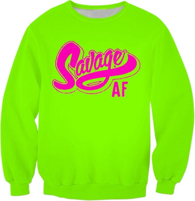 Savage Af Logo - Neon Retro Savage AF Logo