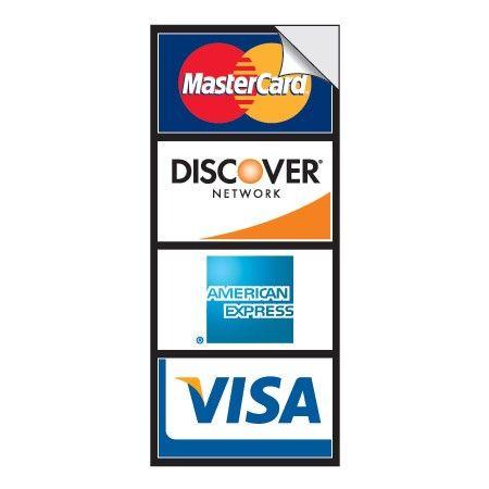 Vertical Credit Card Logo - 4-Logo Vertical Credit Card Decal - CCDC2S4V | Blouin Displays