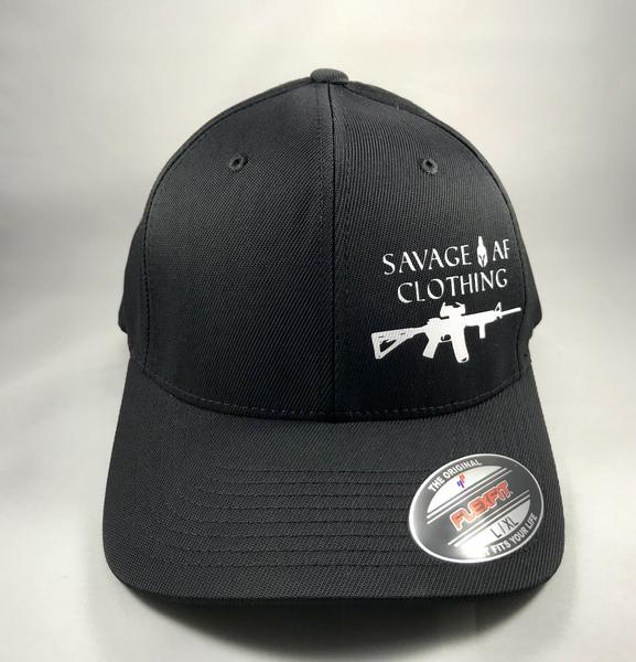 Savage Af Logo - SAF Black Flexfit Hat – Savage AF Clothing