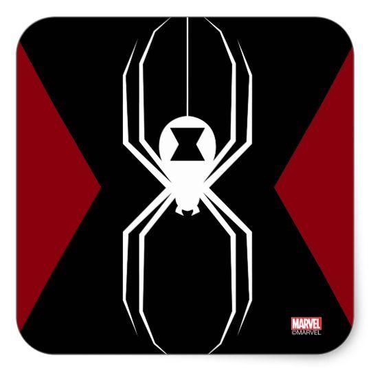 Black Widow Logo - Avengers | Black Widow Icon Square Sticker | Zazzle.com