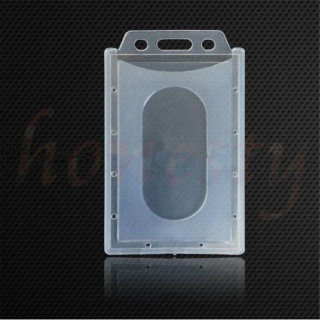 Vertical Credit Card Logo - 100pcs Vertical Hard Plastic ID Badge Holder Card Multi Transparent ...
