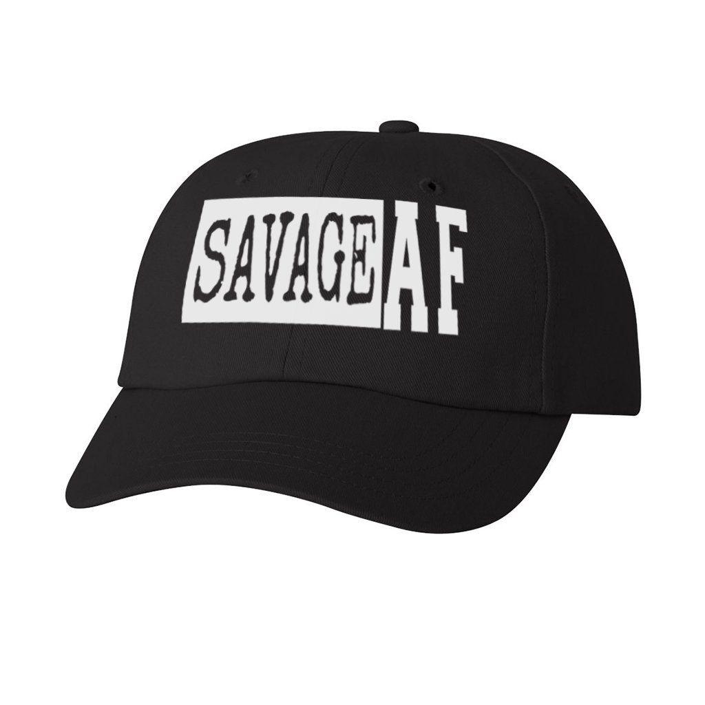 Savage Af Logo - SAVAGE AF ATHLETIC STYLE DAD HAT - Barbells and Handcuffs