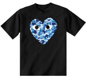CDG Blue BAPE Logo - Custom Bape Cdg Shirt | eBay