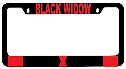 Black Widow Logo - Black Widow LOGO Black Metal License Plate Frame: Automotive