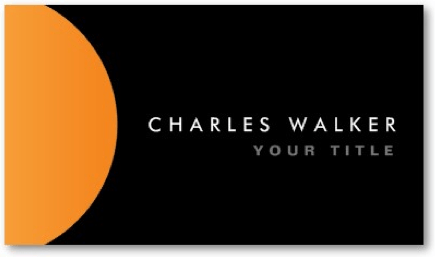 Orange Half Circle Logo - Modern stylish black generic business card with orange half circle