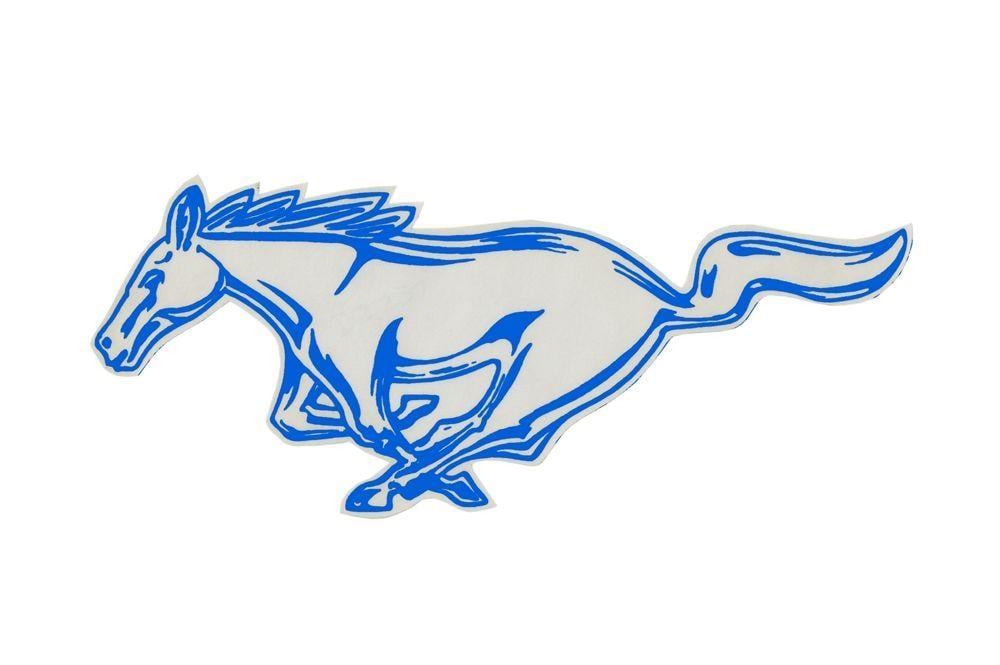 Blue Horse and Driver Logo - Running Horse Decal Blue 12