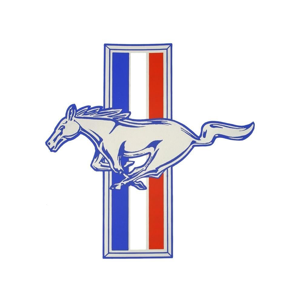 Blue Horse and Driver Logo - Running Horse Tri Bar Decal Driver Side 5