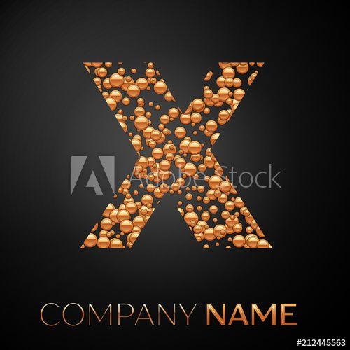 Gold X Logo - Letter X logo gold dots. Alphabet logotype with abstract golden ...