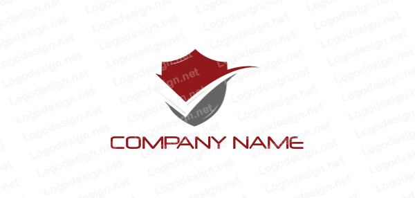 Red Check Mark Company Logo - abstract shield with check mark | Logo Template by LogoDesign.net