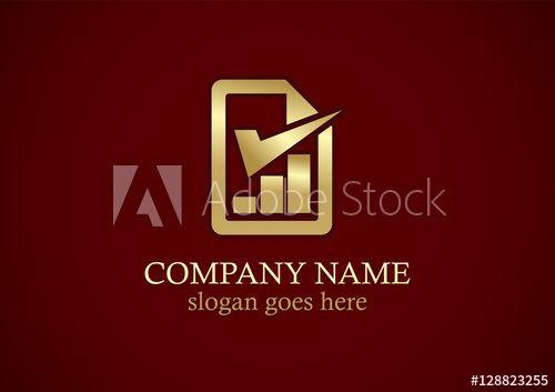 Red Check Mark Company Logo - business check mark data gold logo this stock vector