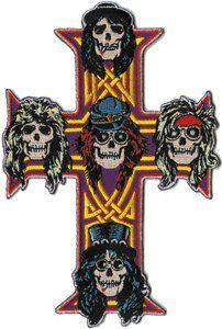 Guns N' Roses 6 Logo - Guns-n-roses-cross-logo-music-band-iron-patch-6-inch_220751854477