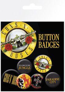Guns N' Roses 6 Logo - Official Guns N Roses - Lyrics & Logos - 6 Badge Pack | eBay