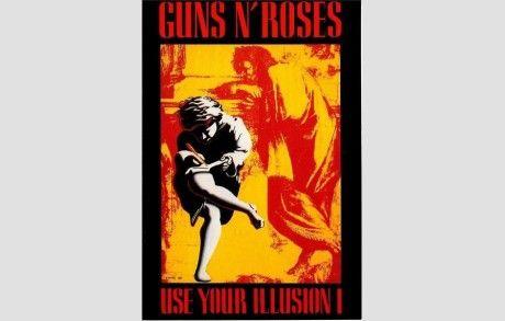 Guns N' Roses 6 Logo - Guns N' Roses Use Your Illusion Tour Logo Postcard / HipPostcard