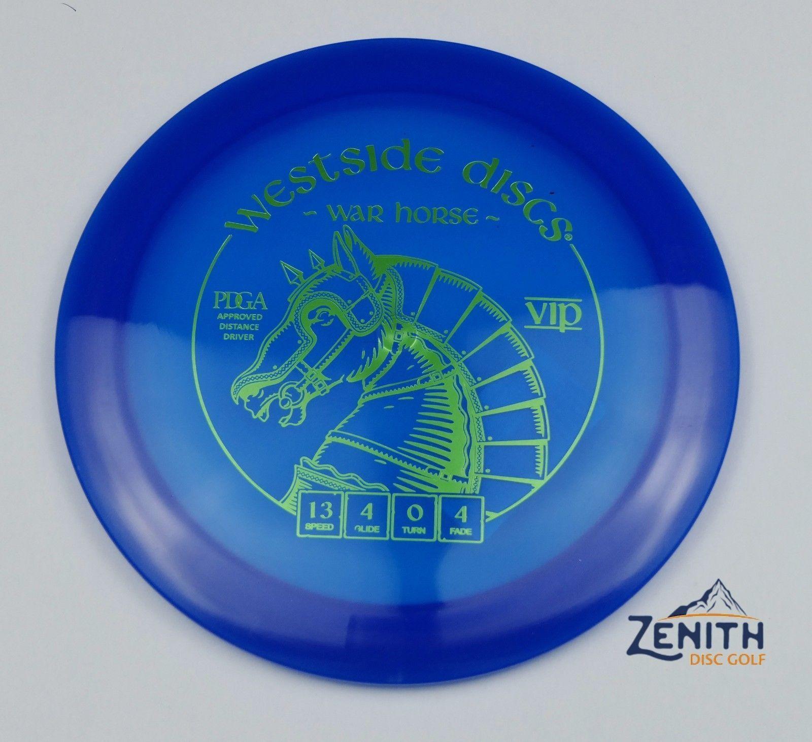 Blue Horse and Driver Logo - Westside Discs VIP War Horse Sports GOLF DISC Driver 169 g Blue New